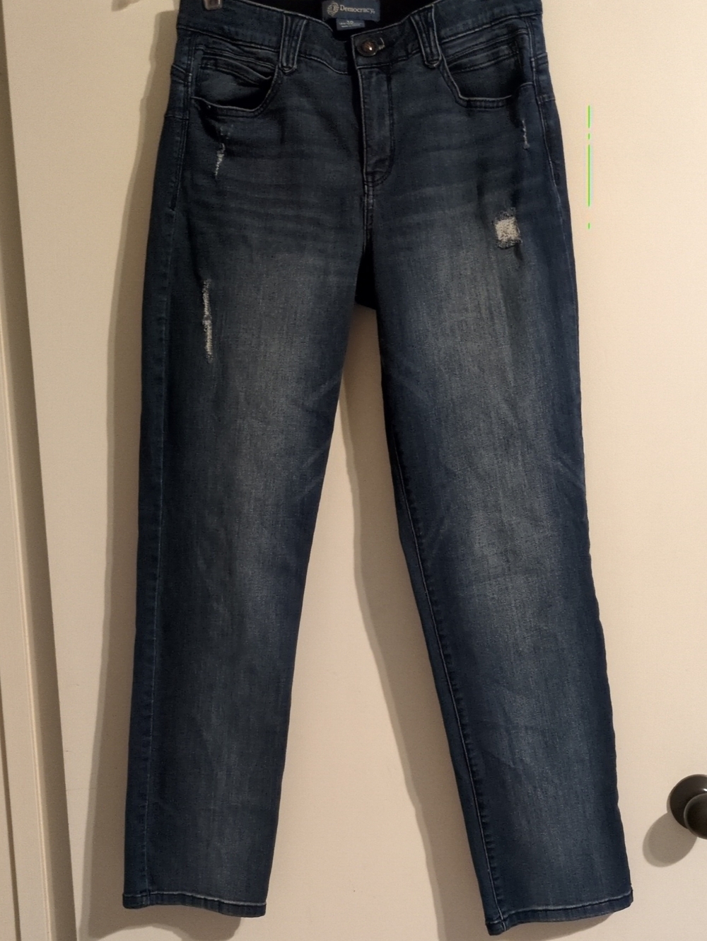 Democracy Women’s Dark Blue Distressed Denim Jeans 10